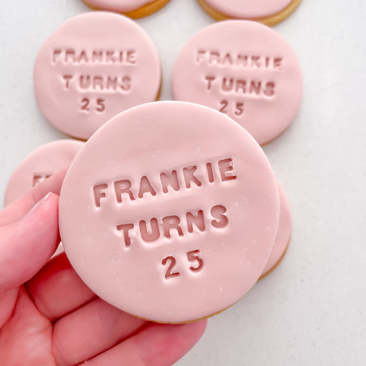 Custom Text Cookies - Solid Colour
